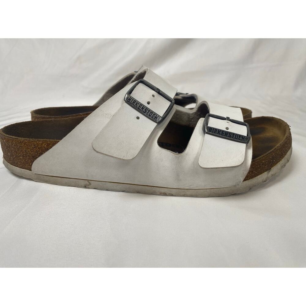 Birkenstock Arizona Leather Sandals in White size Eu 41 Us 10 Narrow Width - Picture 6 of 11